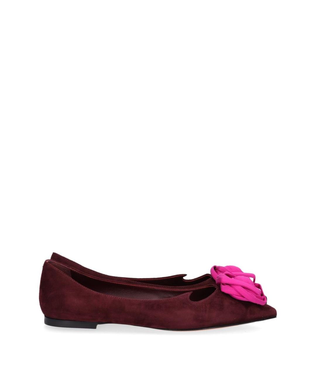 ROGER VIVIER Бордовые замшевые балетки, фото 1