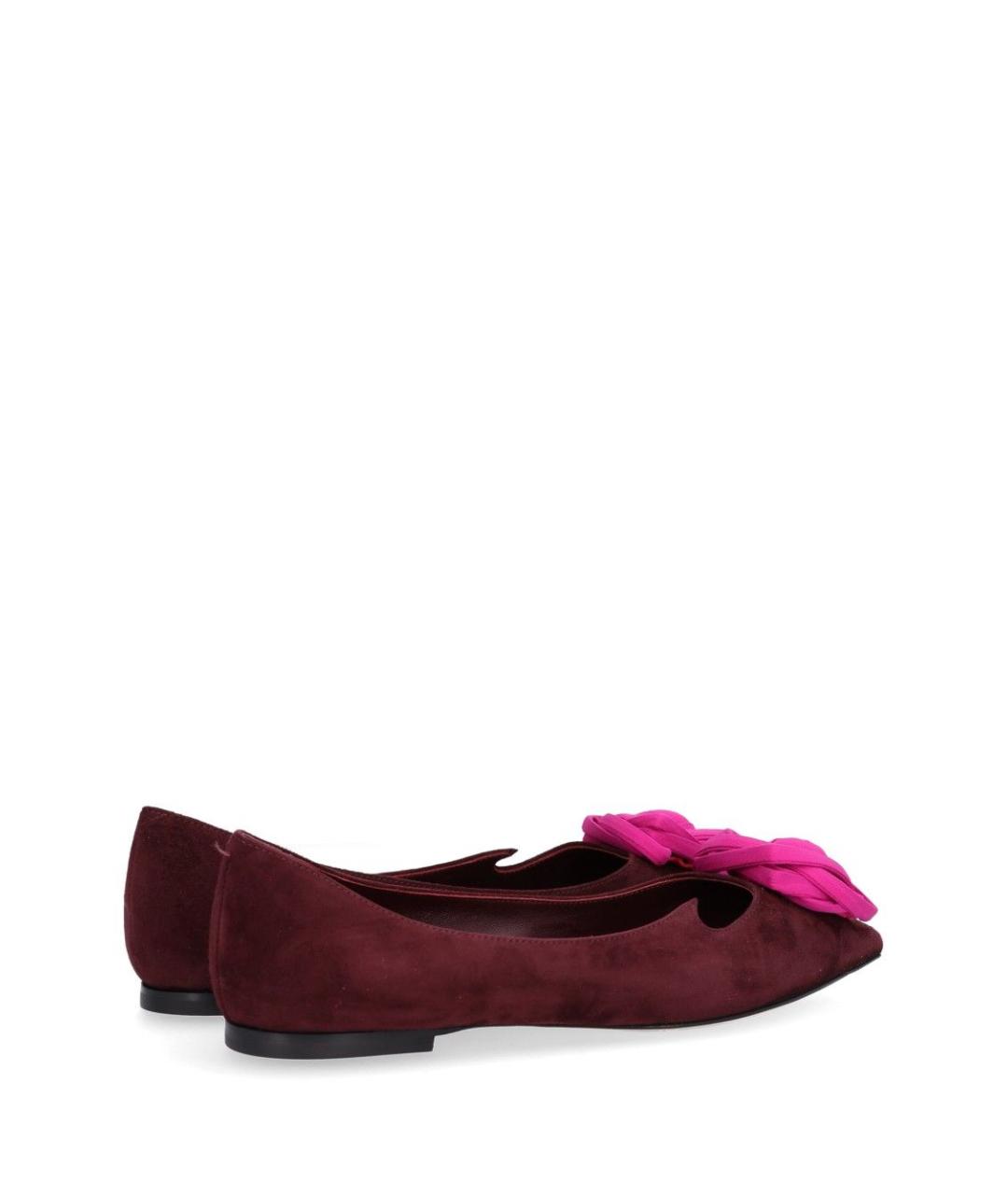 ROGER VIVIER Бордовые замшевые балетки, фото 3