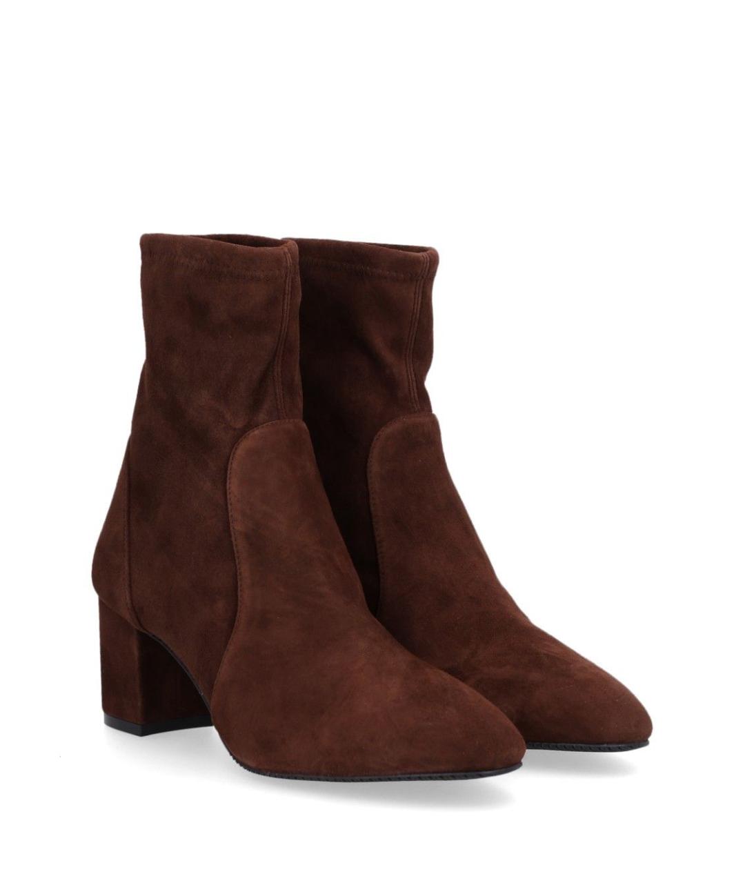 STUART WEITZMAN Коричневые замшевые ботильоны, фото 2