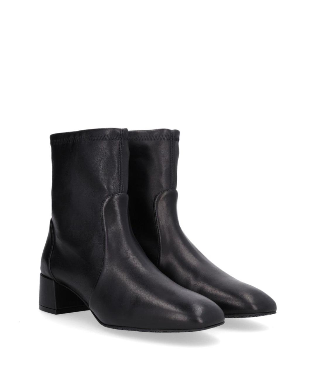 STUART WEITZMAN Черные кожаные ботильоны, фото 2