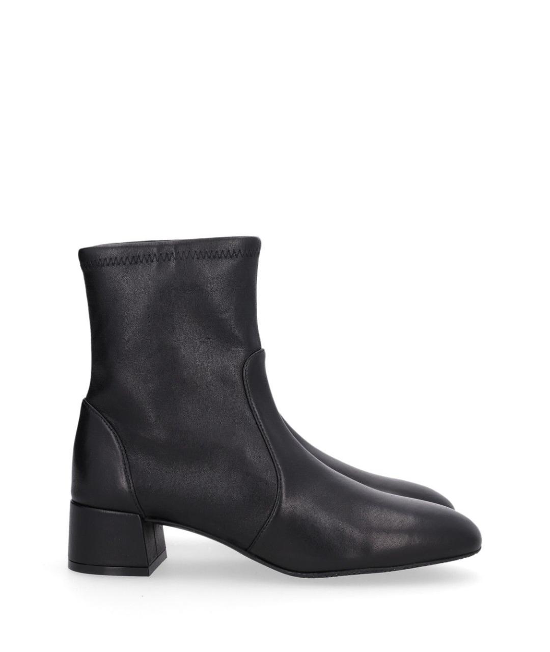 STUART WEITZMAN Черные кожаные ботильоны, фото 1