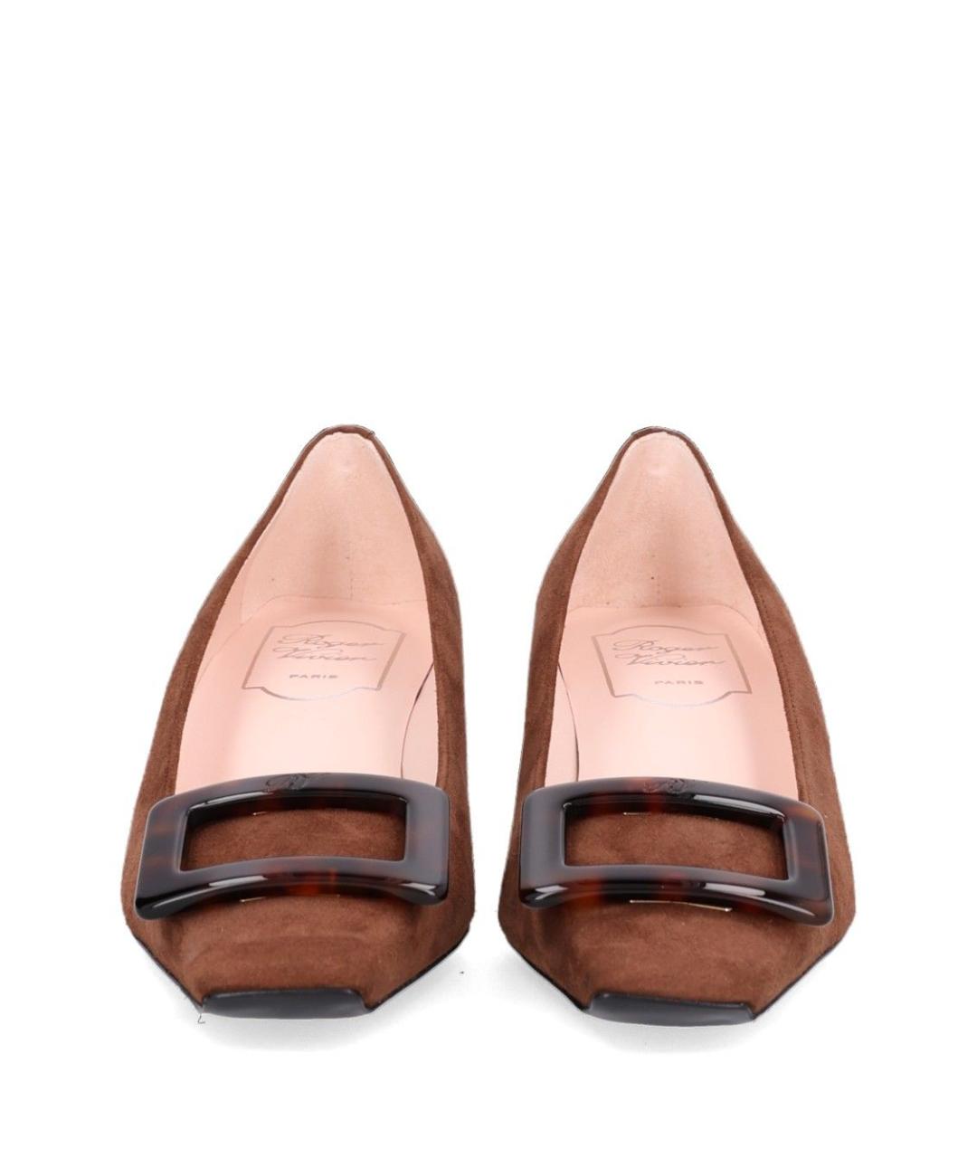 ROGER VIVIER Коричневые замшевые туфли, фото 5