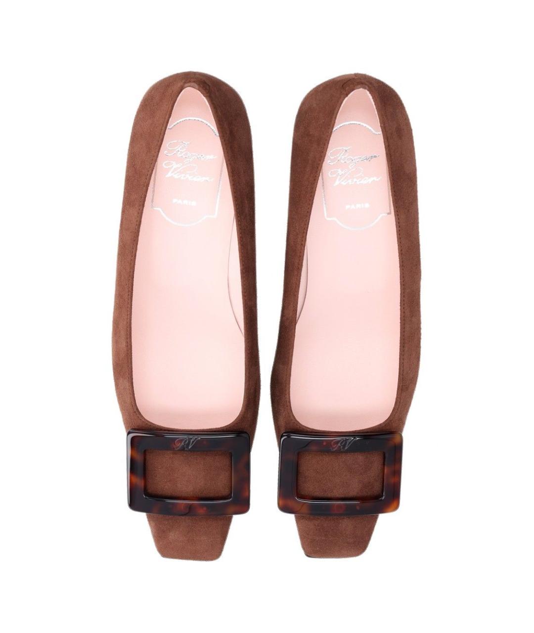 ROGER VIVIER Коричневые замшевые туфли, фото 4