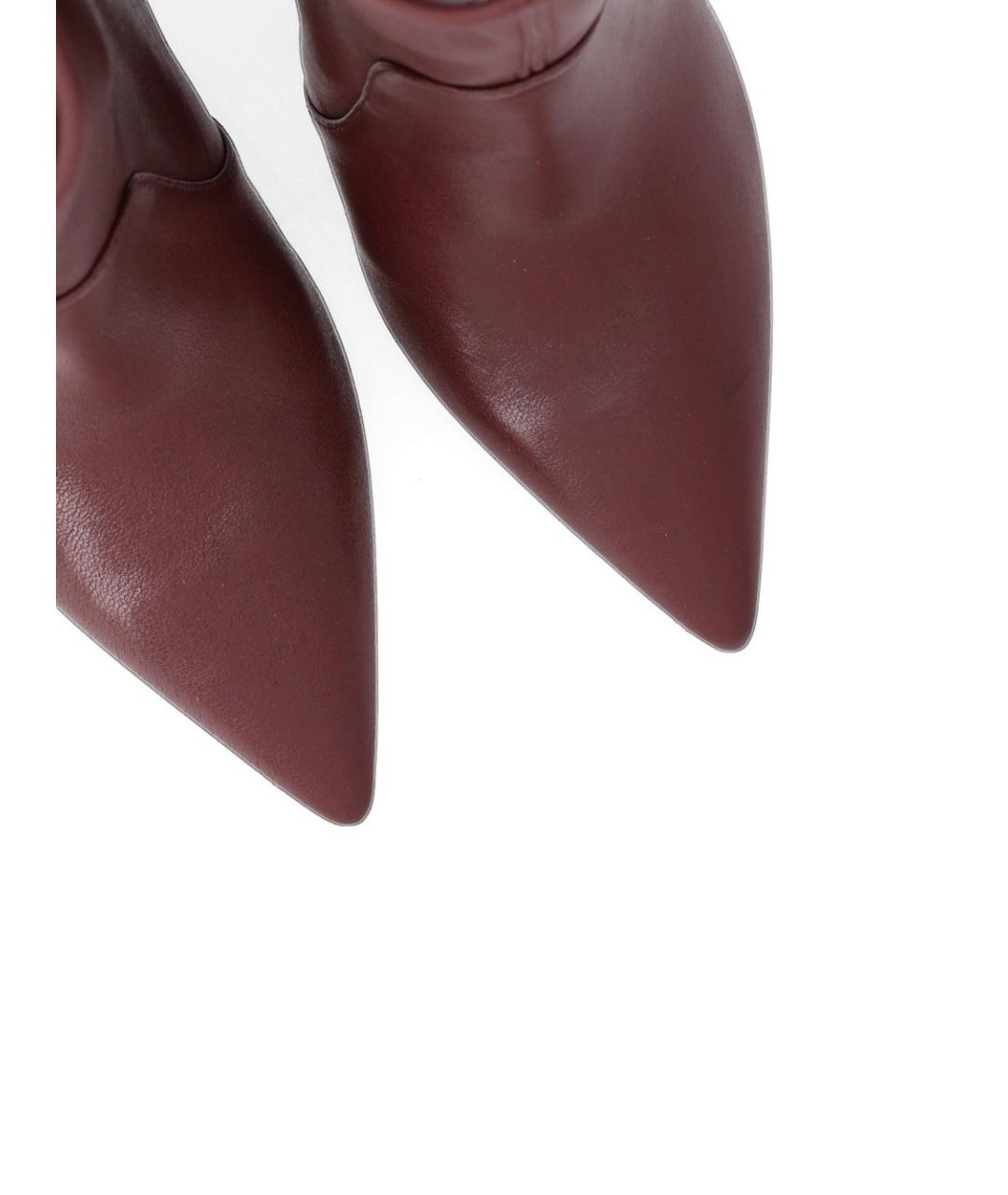 STUART WEITZMAN Бордовые кожаные ботильоны, фото 4