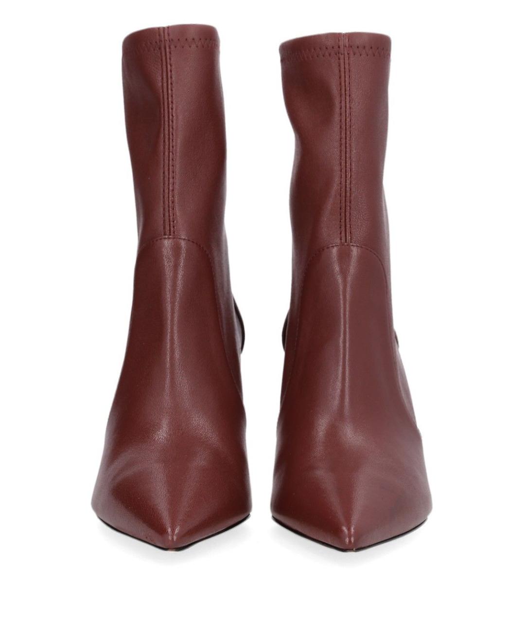 STUART WEITZMAN Бордовые кожаные ботильоны, фото 5
