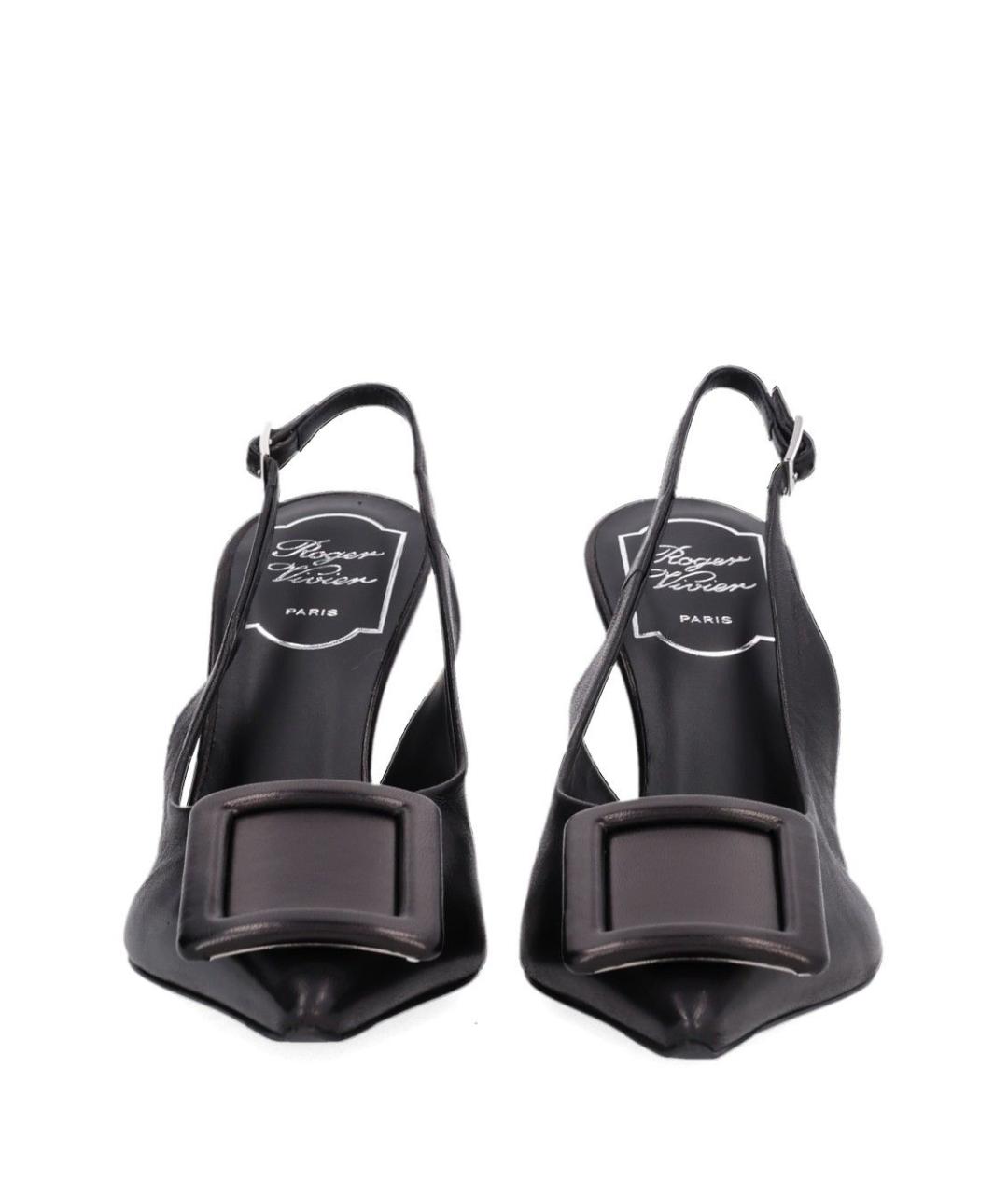 ROGER VIVIER Черные кожаные туфли, фото 5