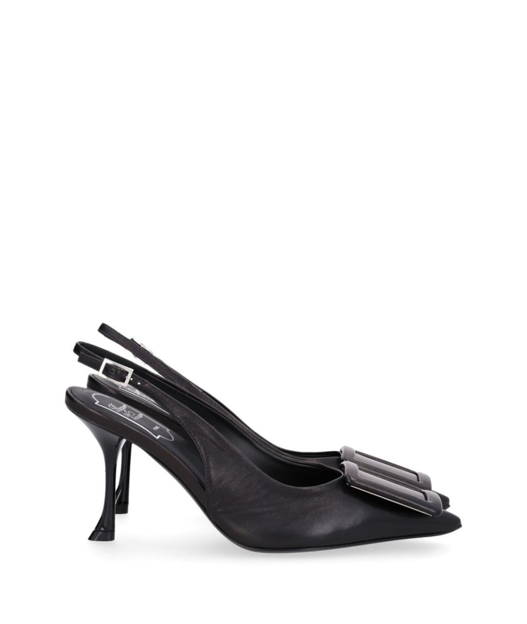 ROGER VIVIER Черные кожаные туфли, фото 1
