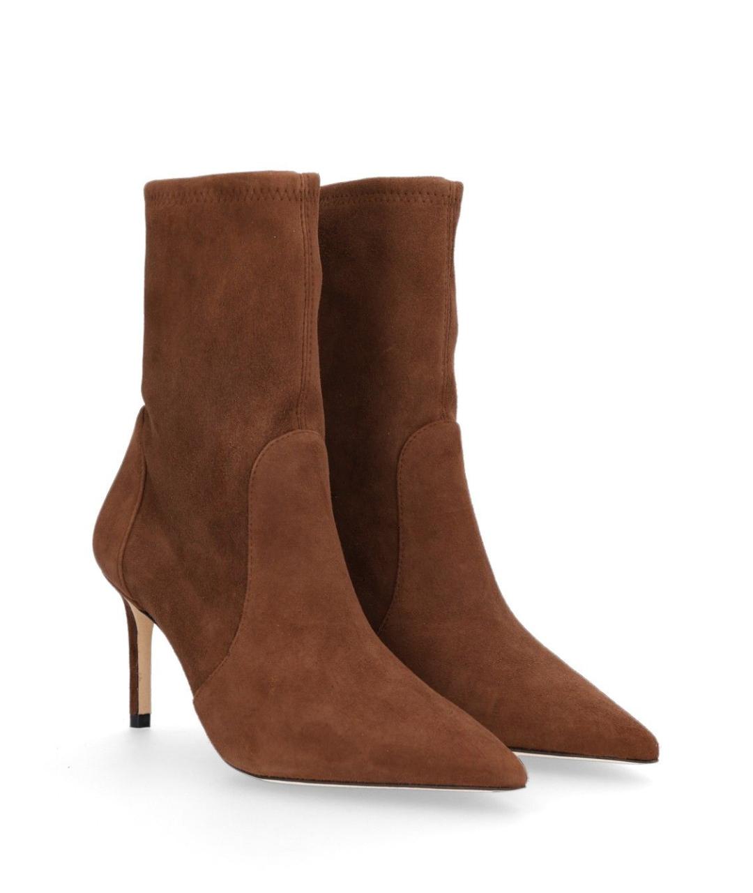 STUART WEITZMAN Коричневые замшевые ботильоны, фото 2