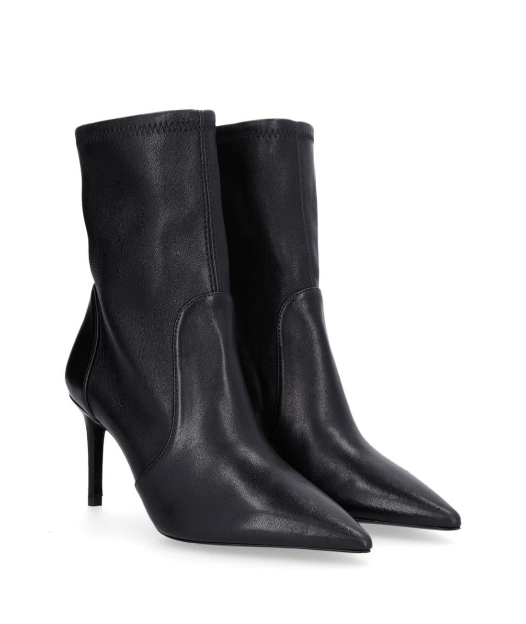STUART WEITZMAN Черные кожаные ботильоны, фото 2