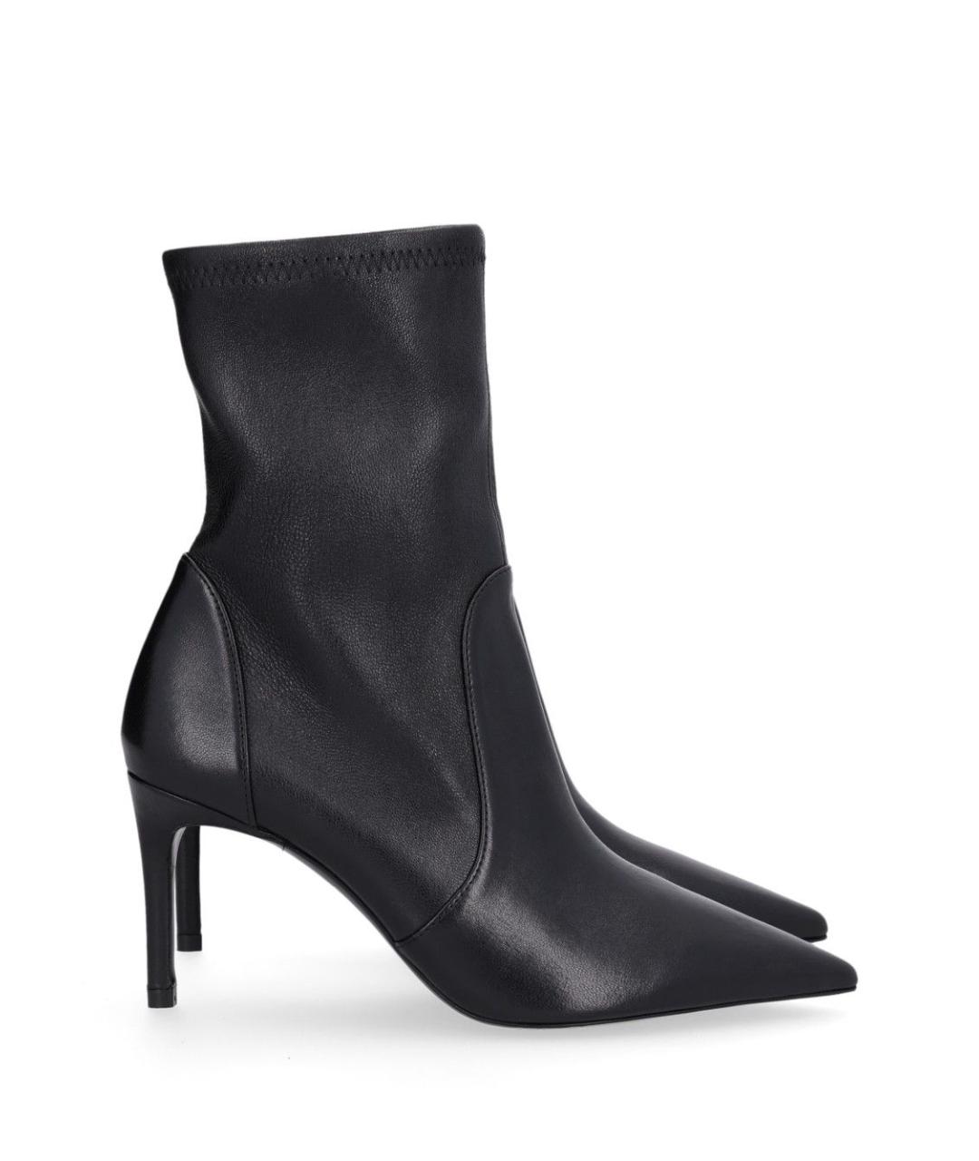 STUART WEITZMAN Черные кожаные ботильоны, фото 1