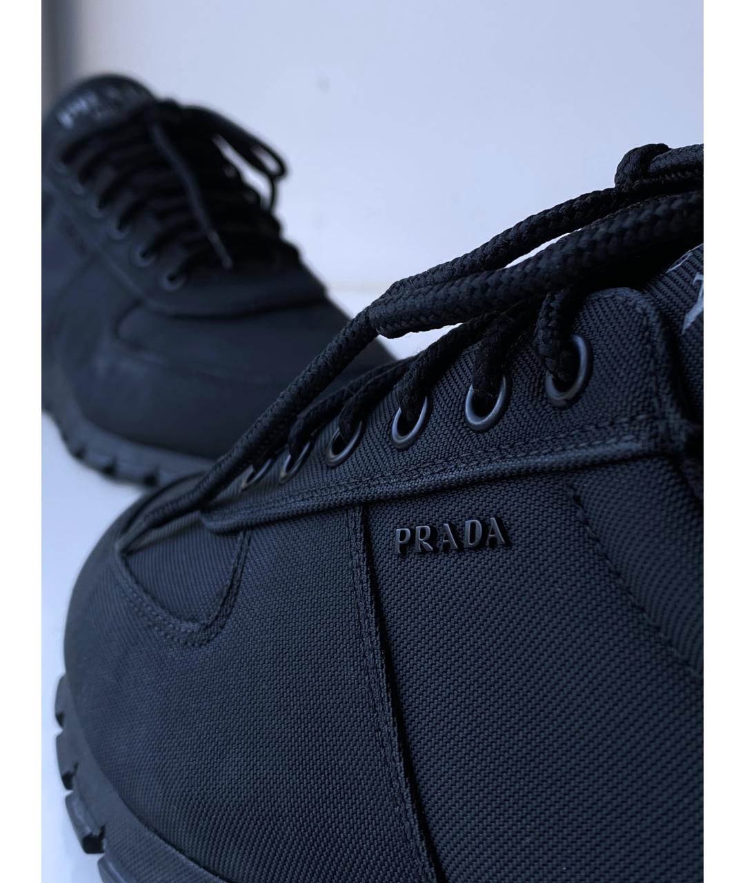 PRADA Черные низкие кроссовки / кеды, фото 6