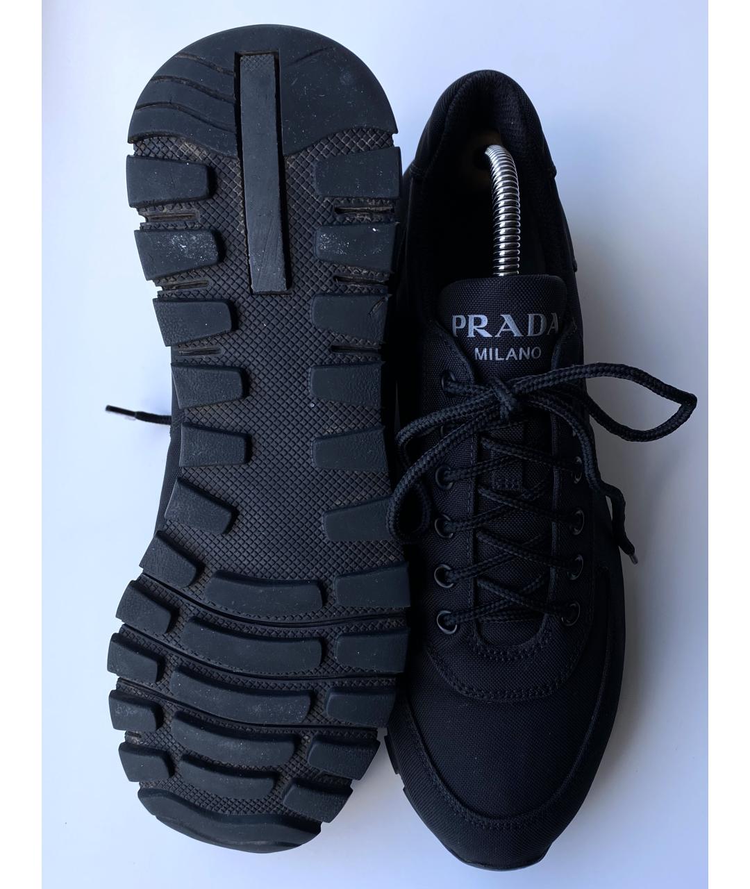 PRADA Черные низкие кроссовки / кеды, фото 4