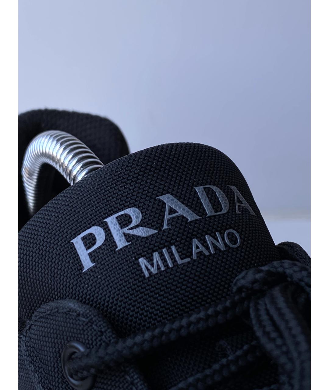 PRADA Черные низкие кроссовки / кеды, фото 7