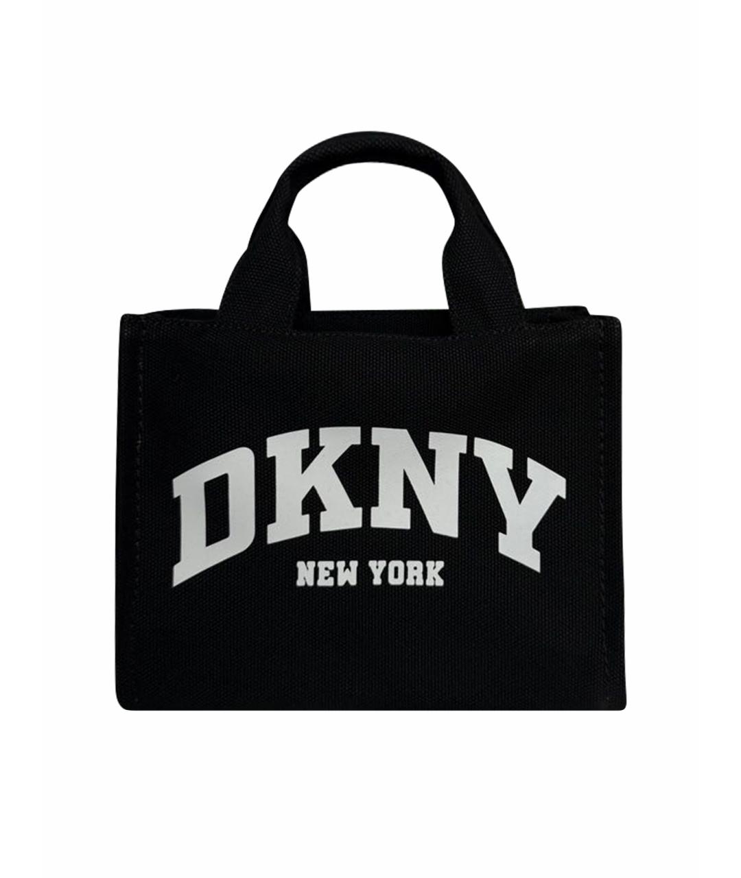 DKNY Черная тканевая сумка с короткими ручками, фото 1