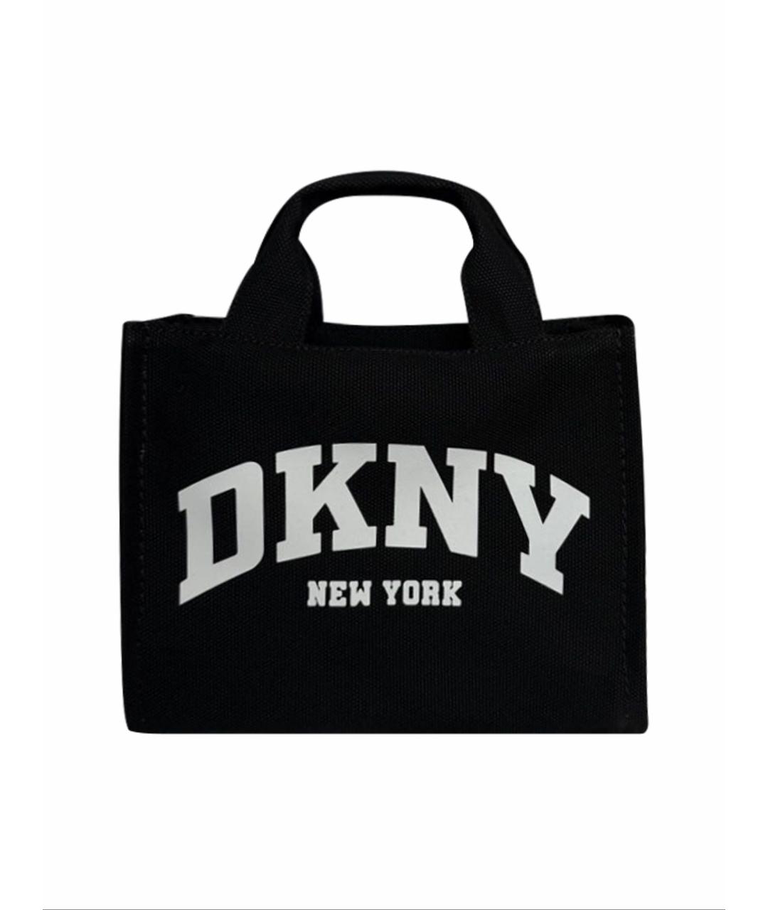 DKNY Черная тканевая сумка с короткими ручками, фото 5
