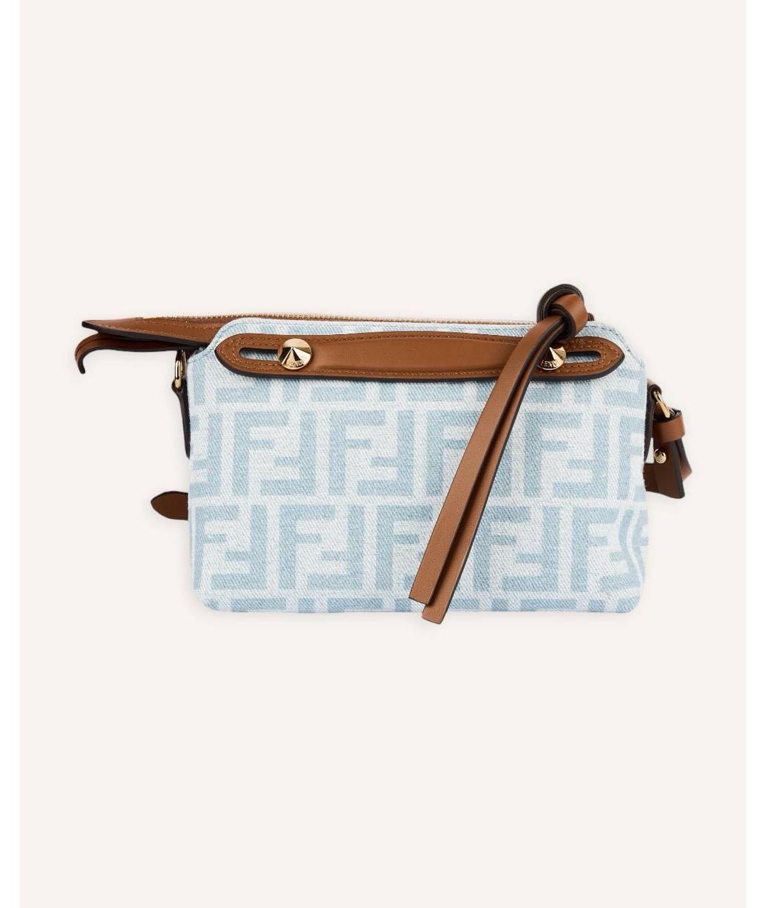 FENDI Голубая тканевая сумка через плечо, фото 2