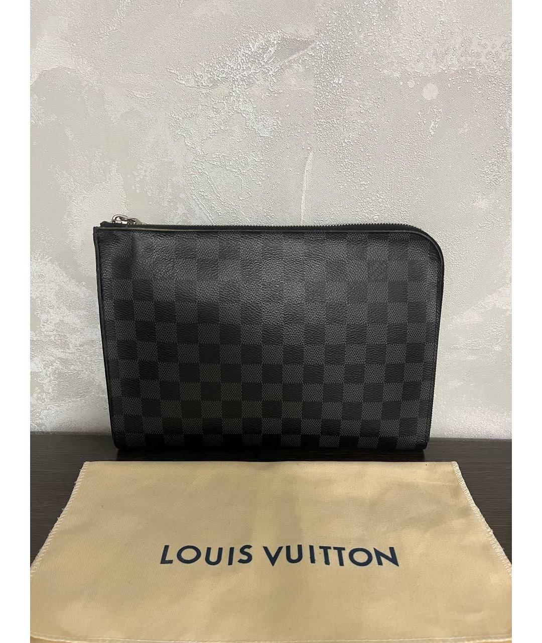 LOUIS VUITTON Антрацитовая папка для документов из канвы, фото 9