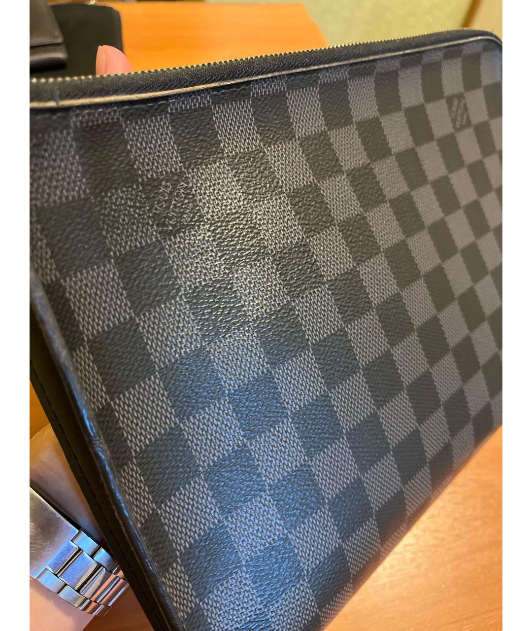 LOUIS VUITTON Антрацитовая папка для документов из канвы, фото 6
