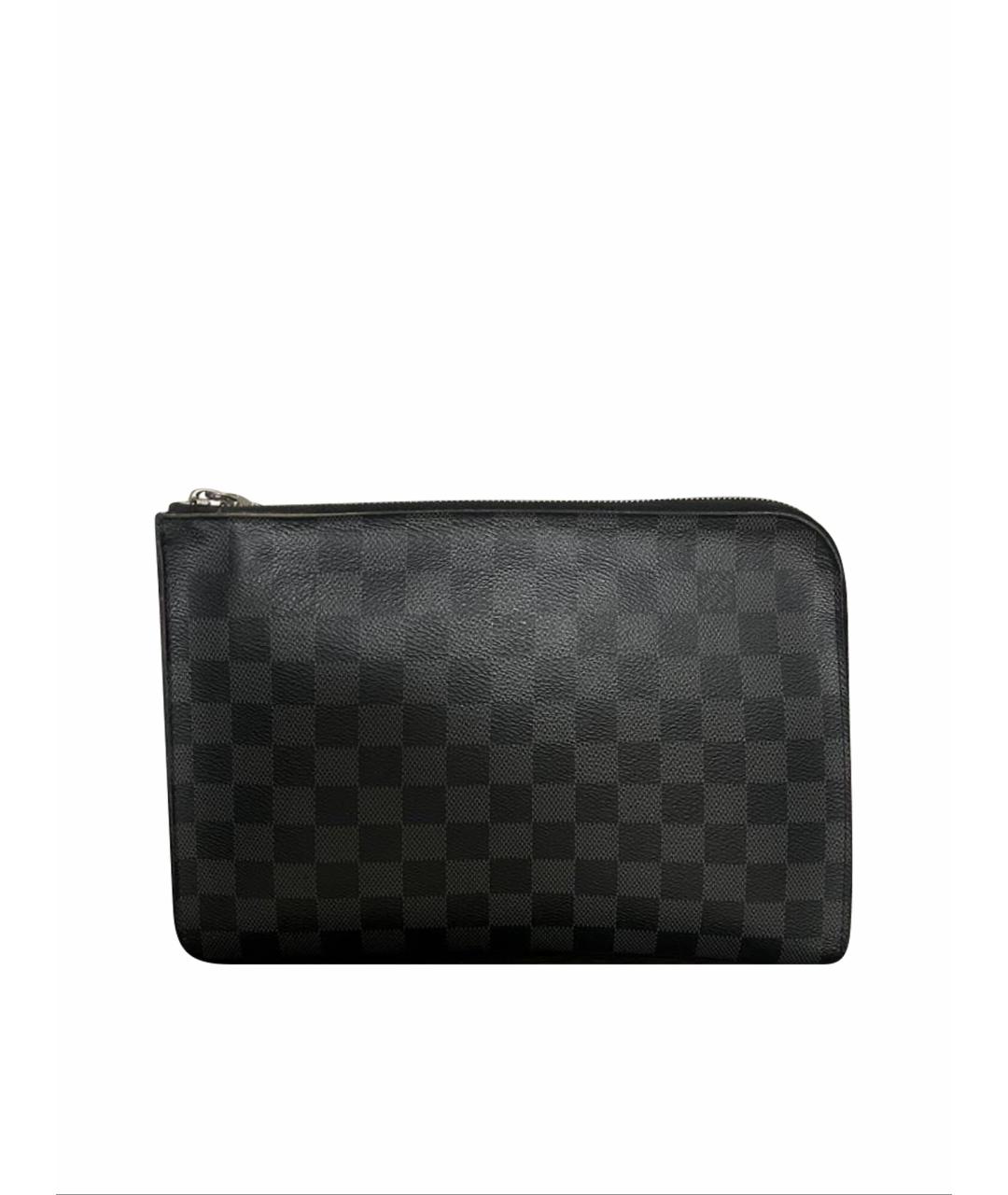 LOUIS VUITTON Антрацитовая папка для документов из канвы, фото 1