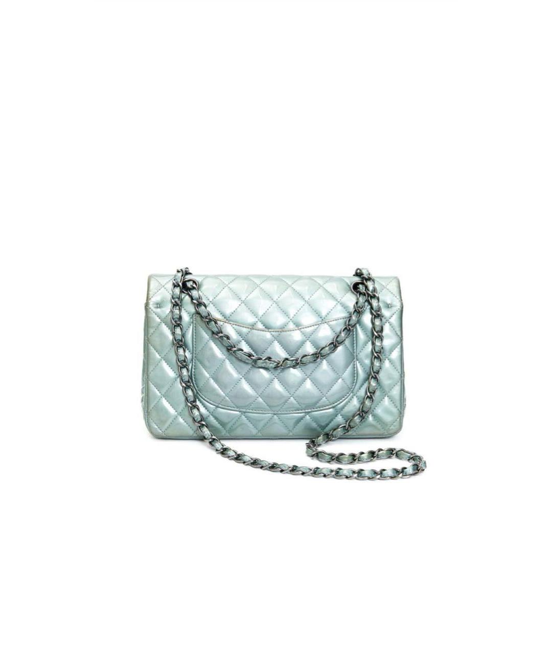 CHANEL Бирюзовая сумка через плечо из лакированной кожи, фото 3