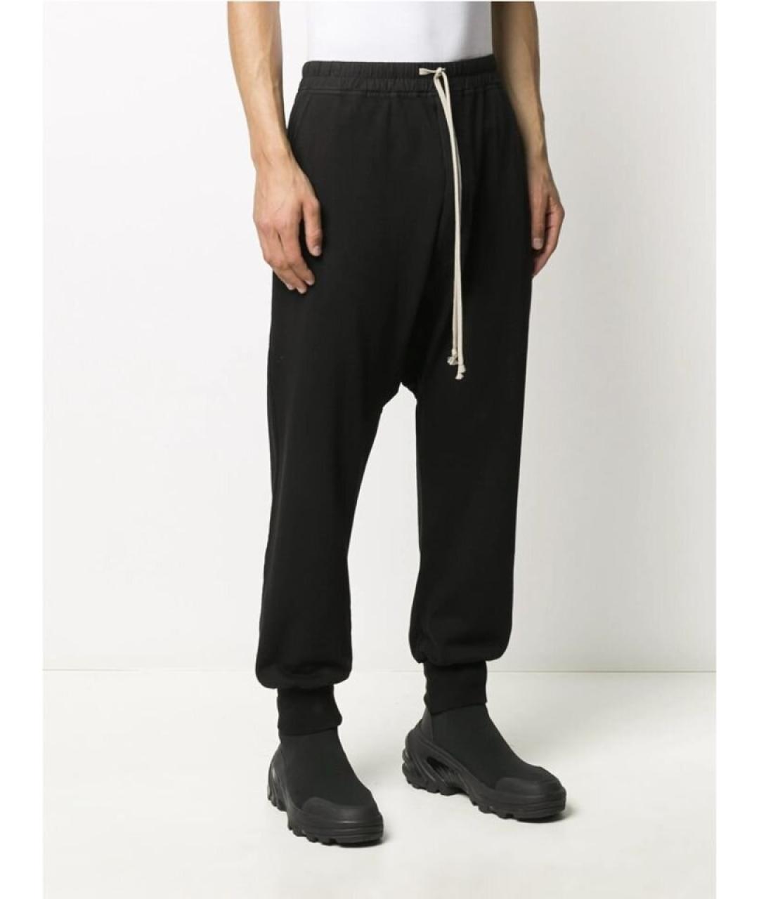 RICK OWENS DRKSHDW Черные хлопковые повседневные брюки, фото 5