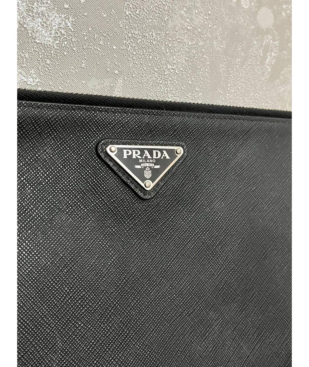 PRADA Черная кожаная папка для документов, фото 4