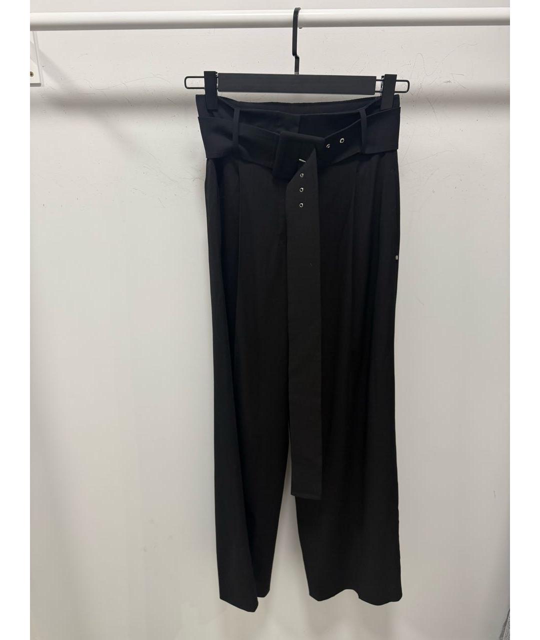 SPORTMAX Черные вискозные брюки широкие, фото 8