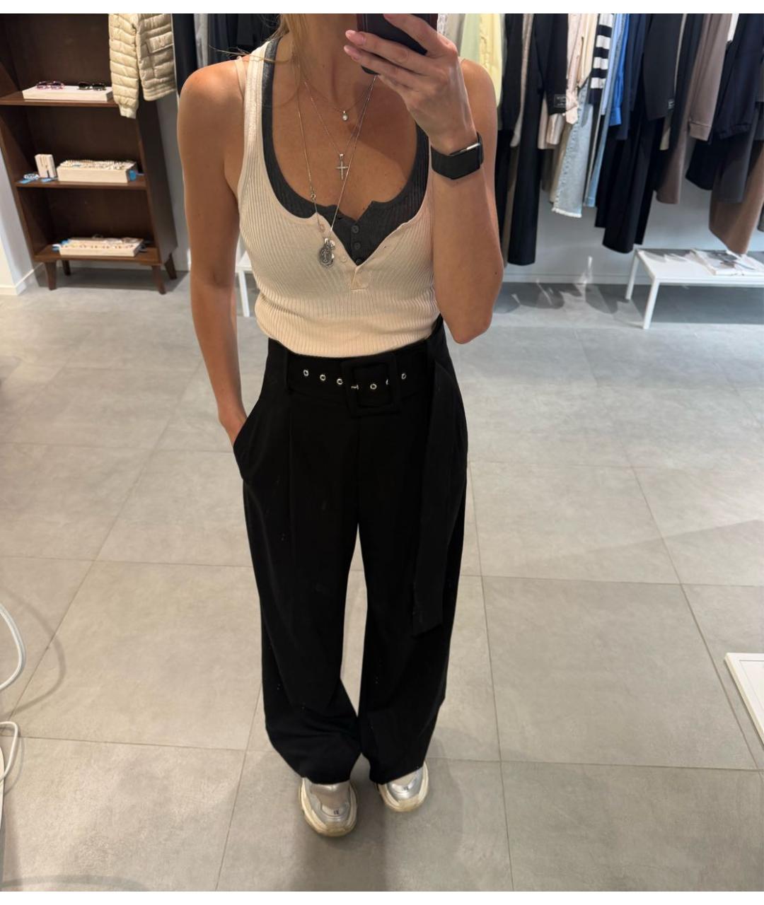 SPORTMAX Черные вискозные брюки широкие, фото 5