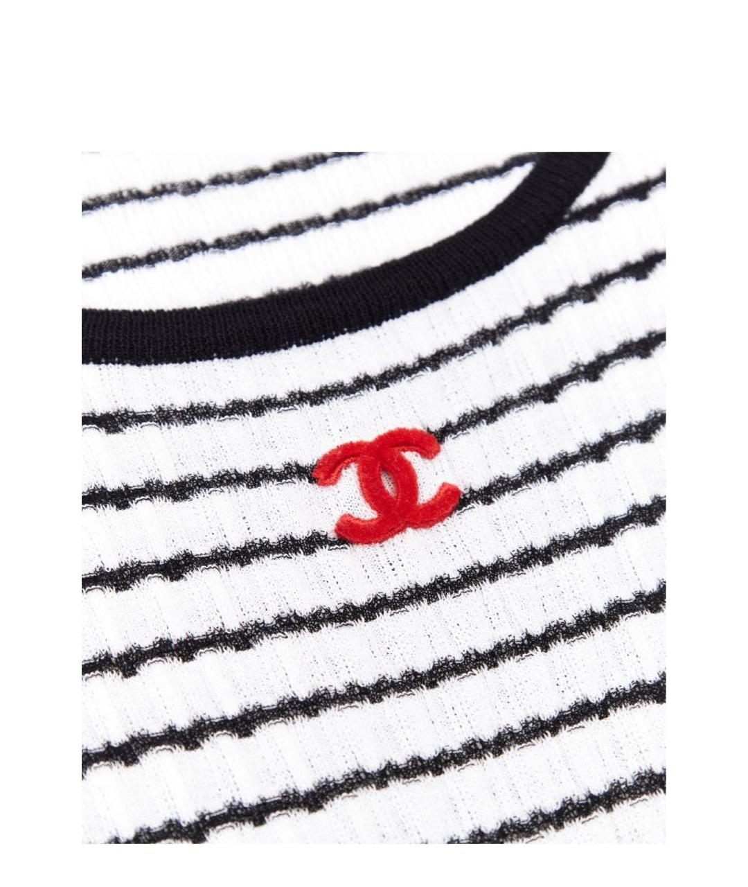 CHANEL Белое хлопковое повседневное платье, фото 3