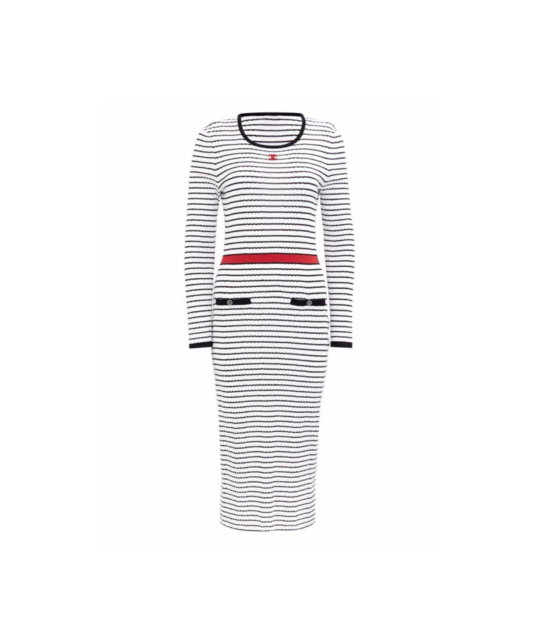 CHANEL Белое хлопковое повседневное платье, фото 9