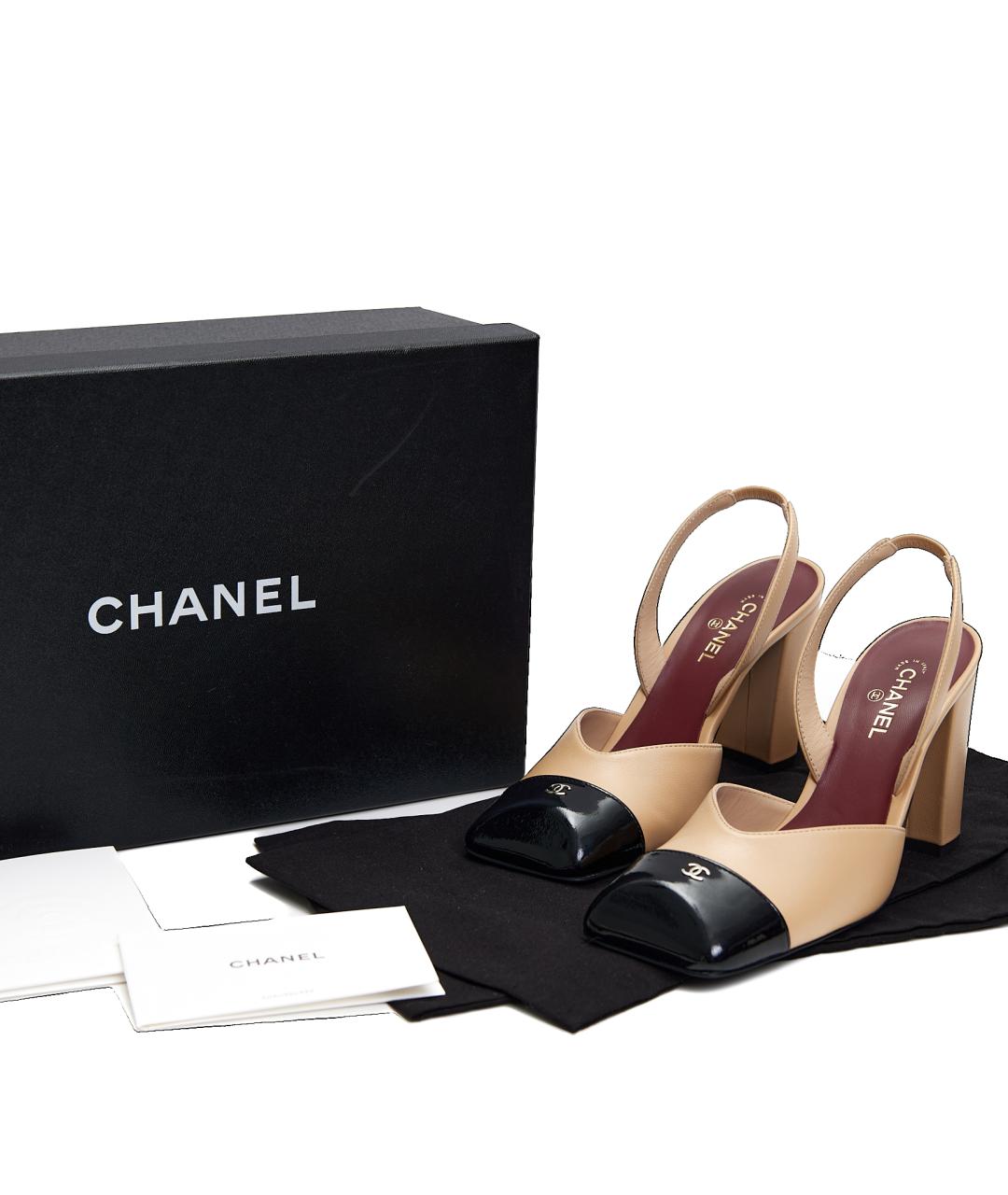 CHANEL Бежевые кожаные туфли, фото 6