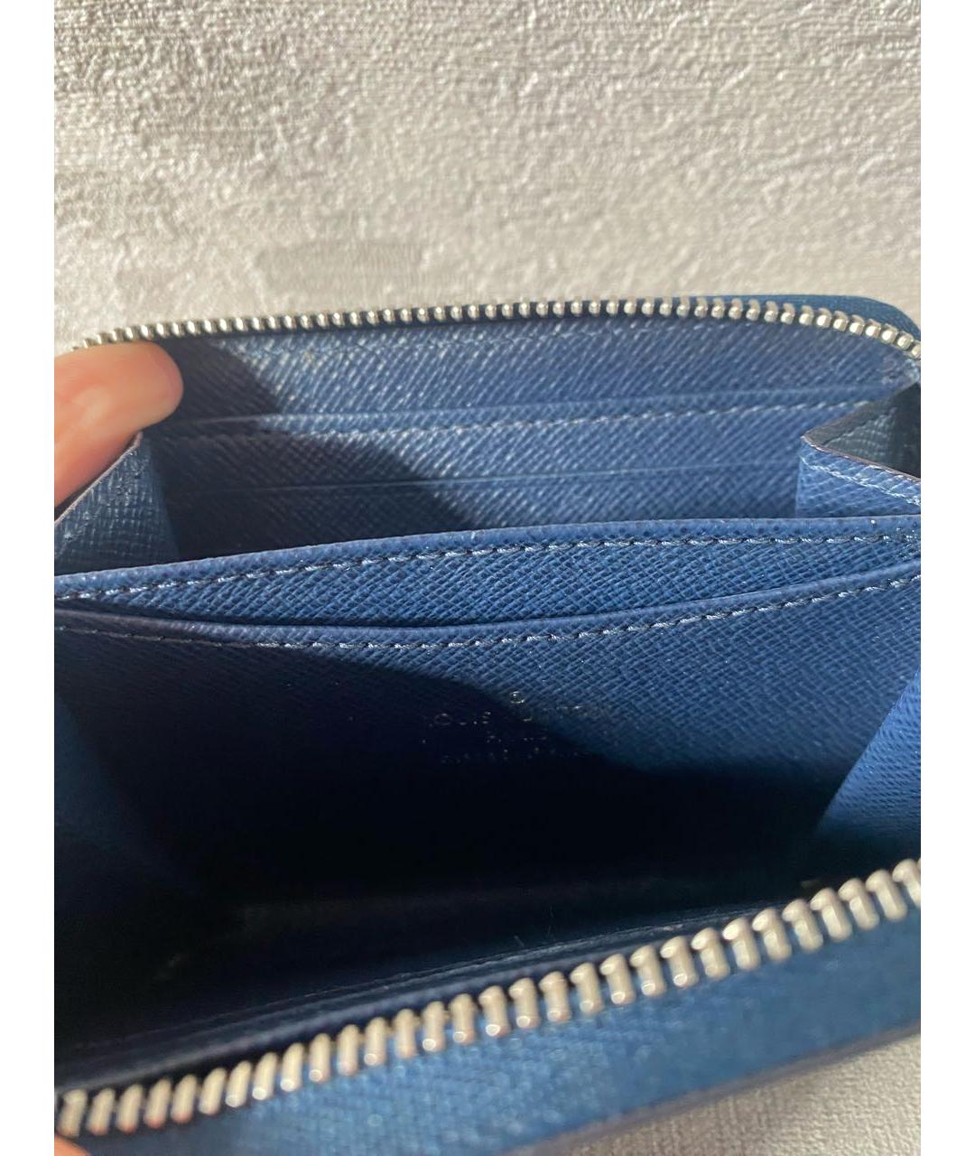 LOUIS VUITTON Темно-синий кожаный кошелек, фото 3