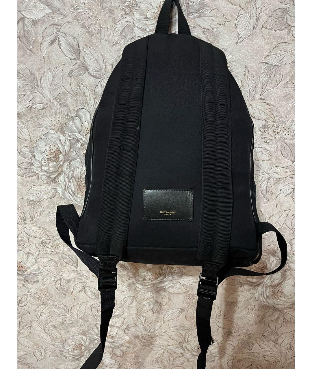 SAINT LAURENT Антрацитовый хлопковый рюкзак, фото 3