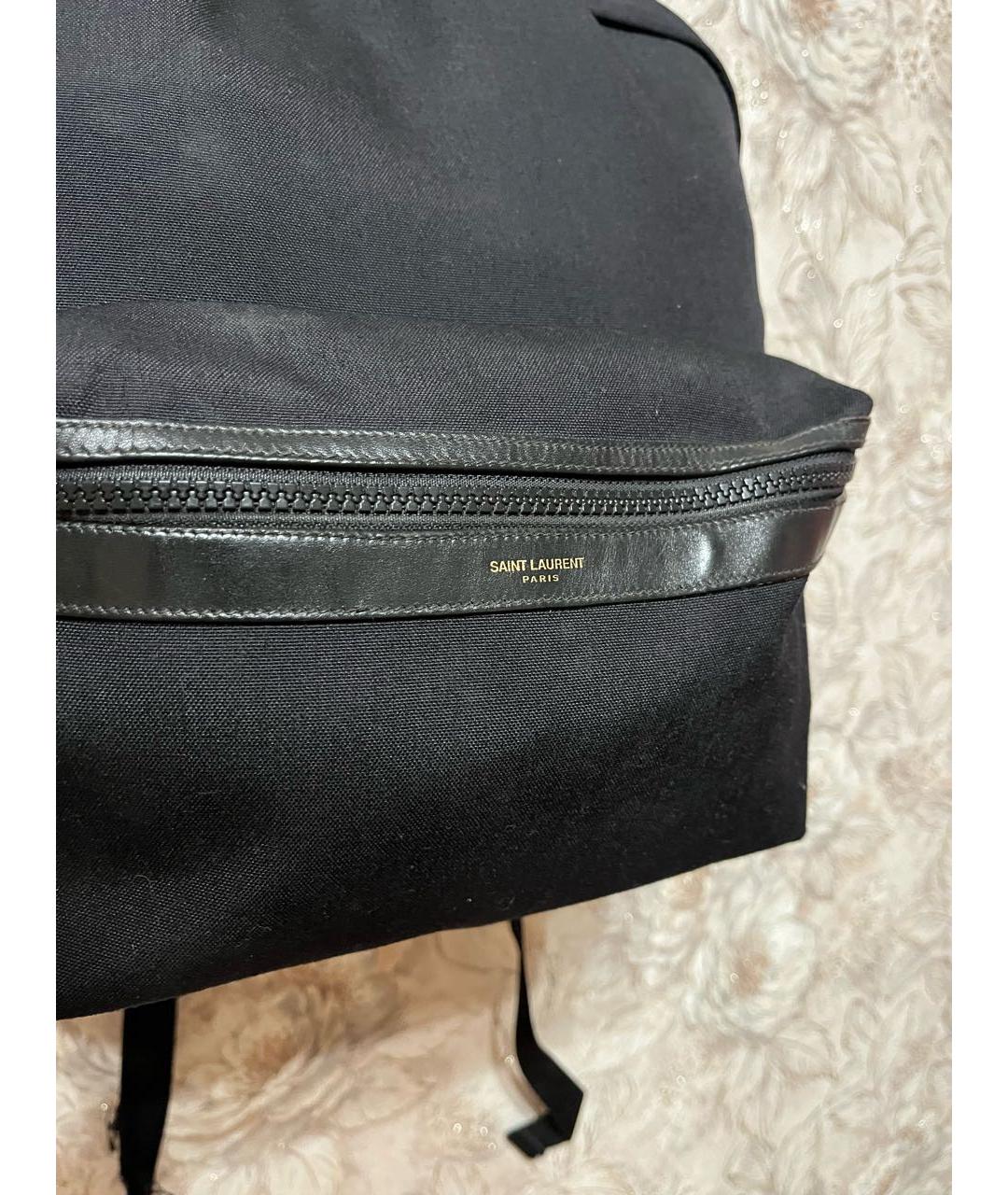 SAINT LAURENT Антрацитовый хлопковый рюкзак, фото 2