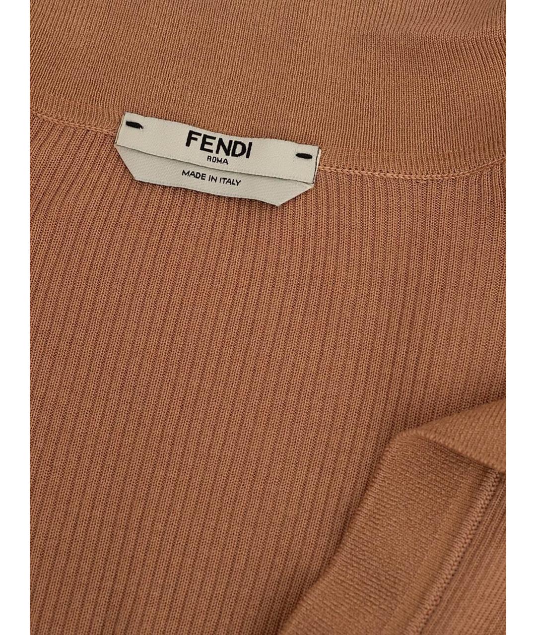 FENDI Коричневый хлопковый джемпер / свитер, фото 3
