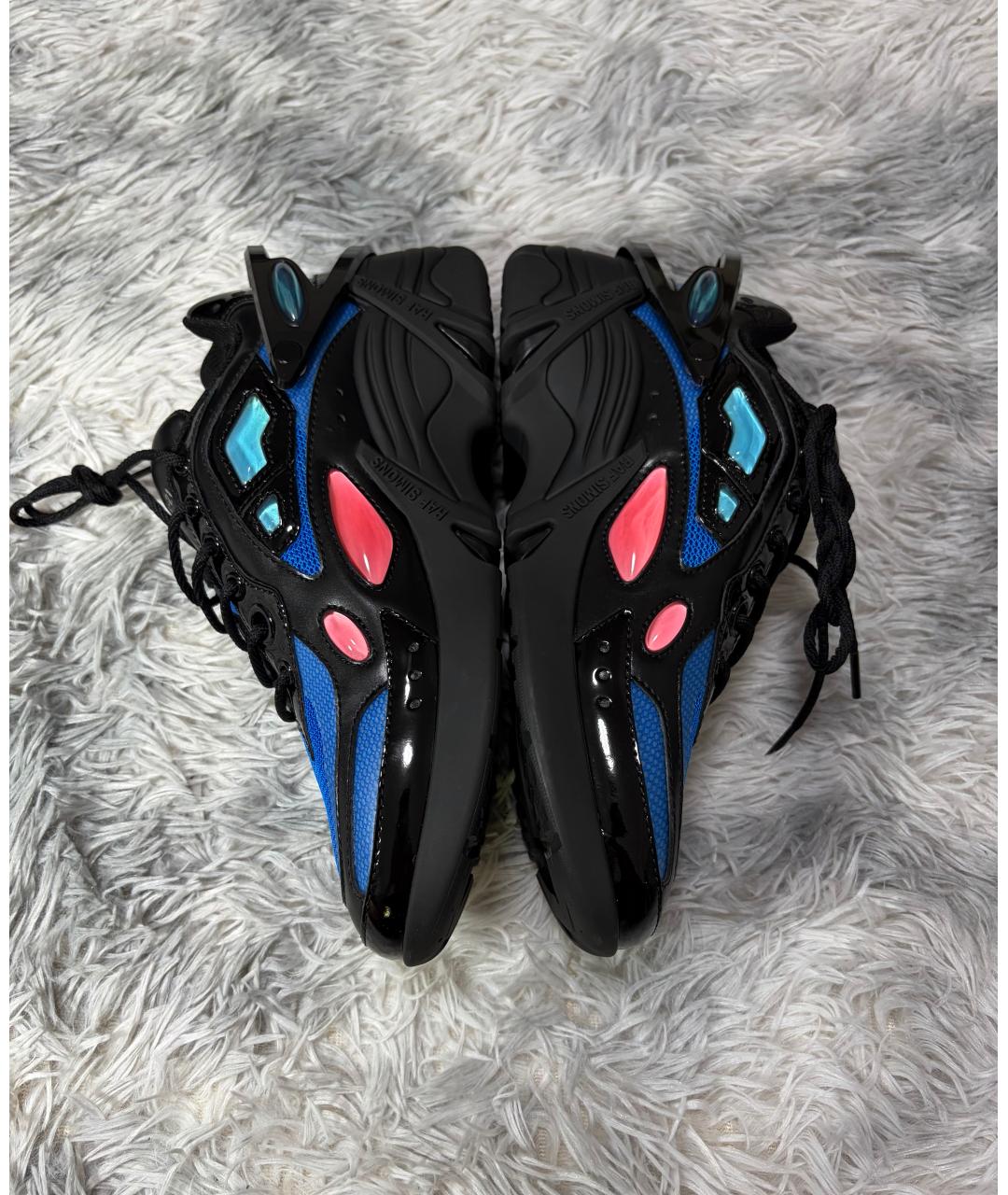 RAF SIMONS Черные кожаные низкие кроссовки / кеды, фото 4