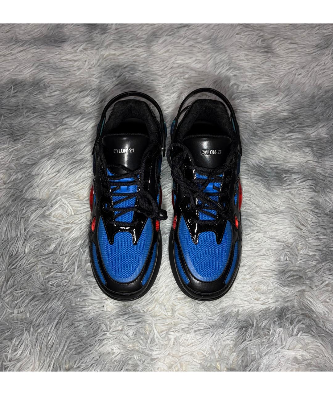 RAF SIMONS Черные кожаные низкие кроссовки / кеды, фото 2