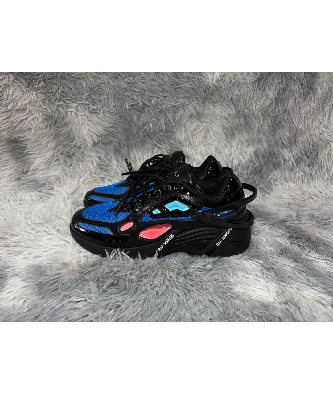 RAF SIMONS Черные кожаные низкие кроссовки / кеды, фото 6
