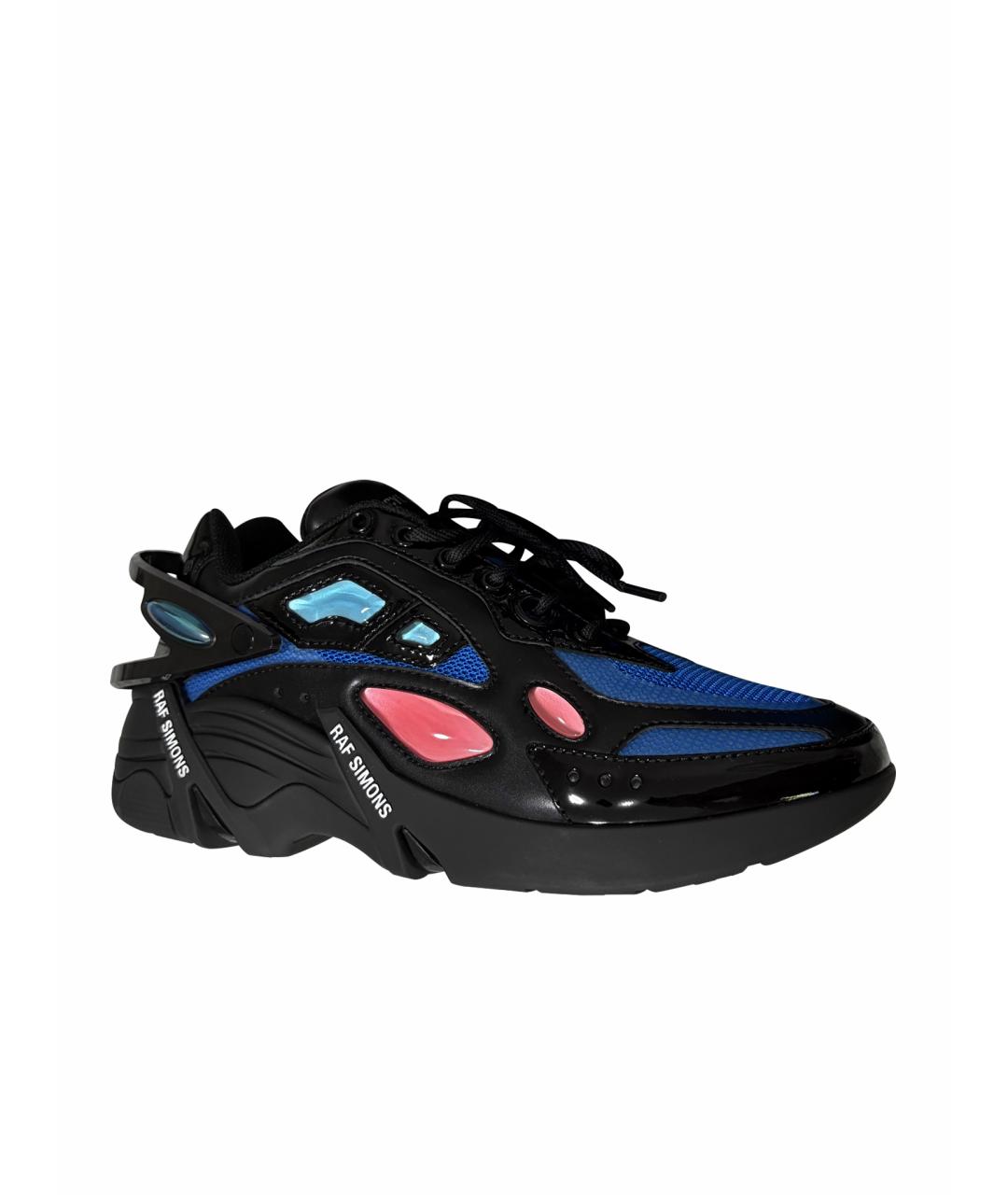 RAF SIMONS Черные кожаные низкие кроссовки / кеды, фото 1