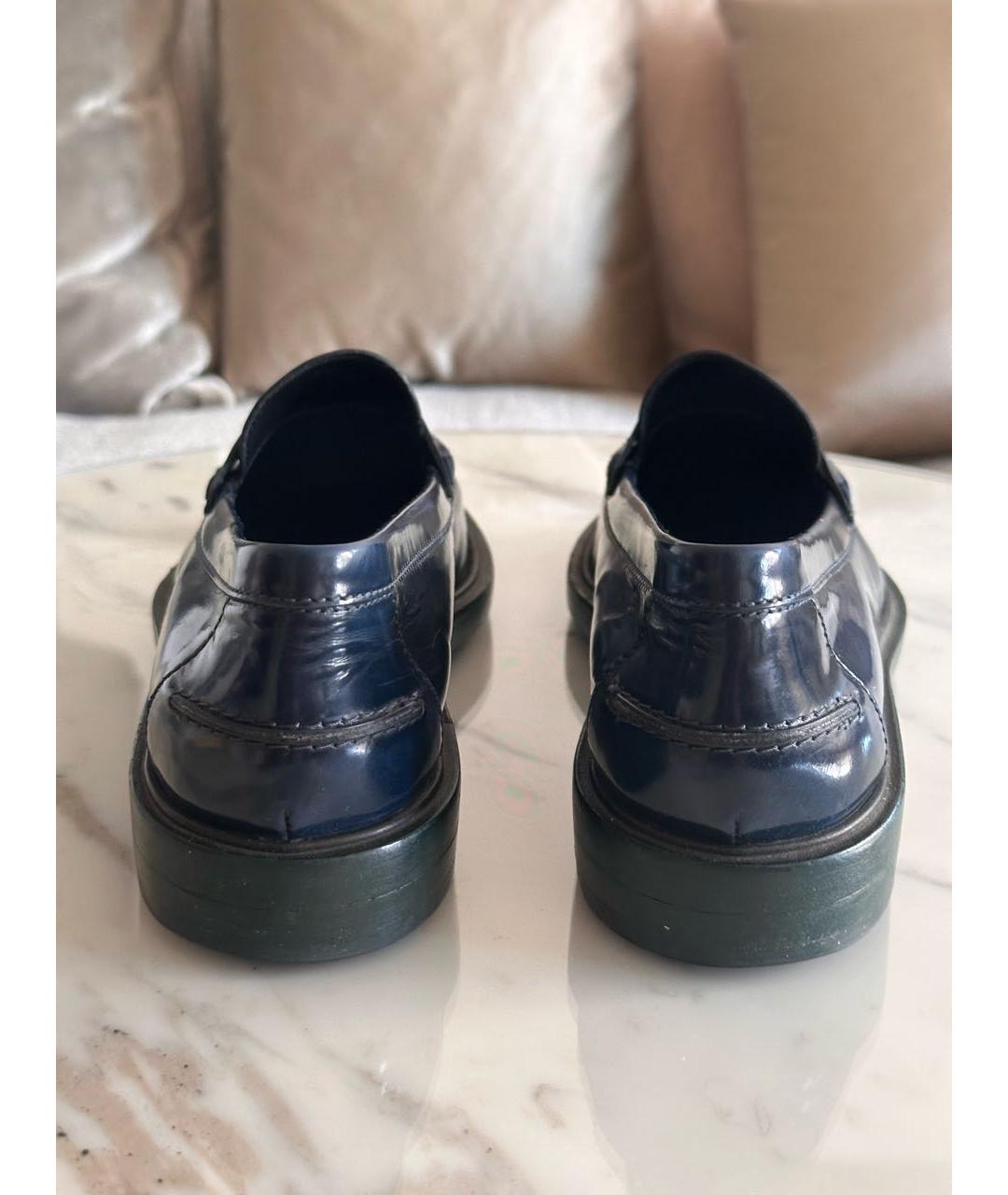 TOD'S Темно-синие кожаные лоферы, фото 3