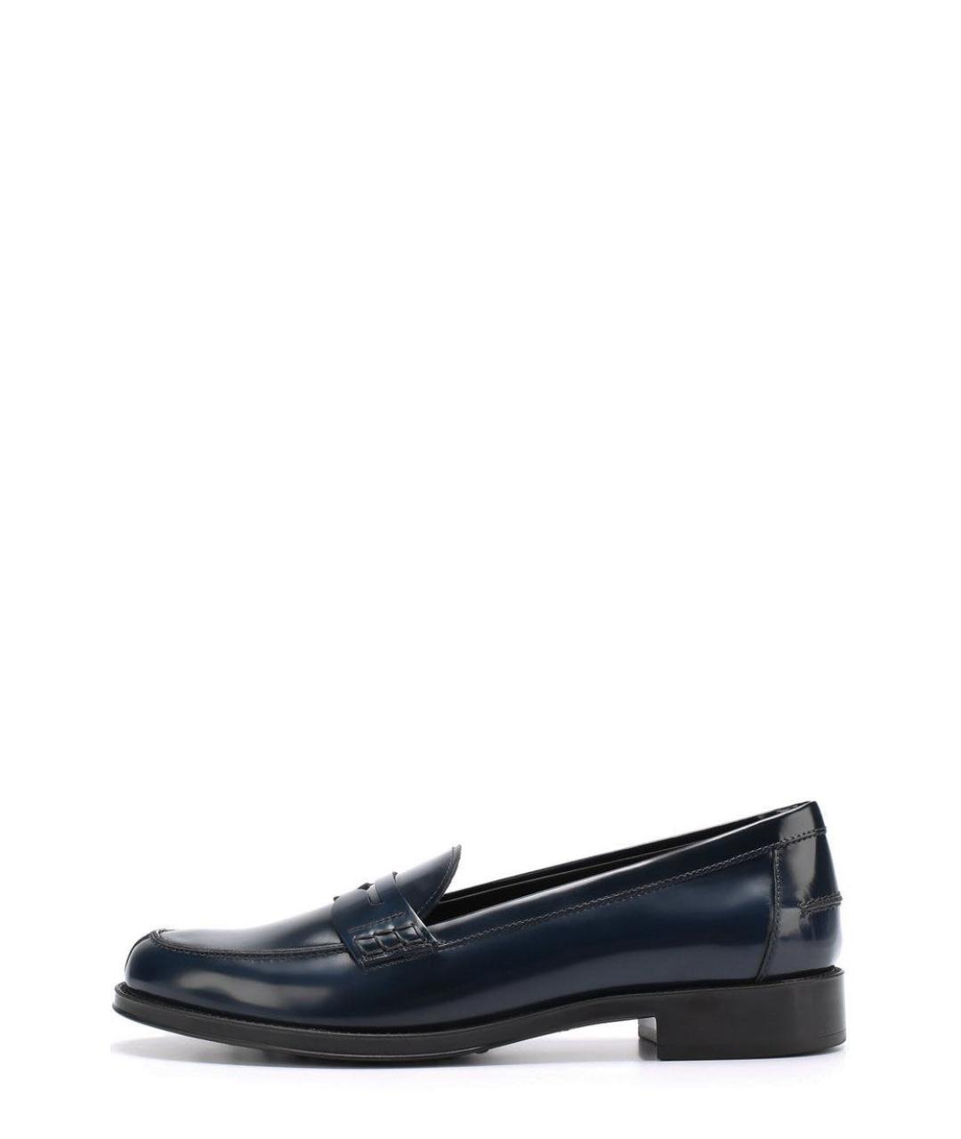 TOD'S Темно-синие кожаные лоферы, фото 7