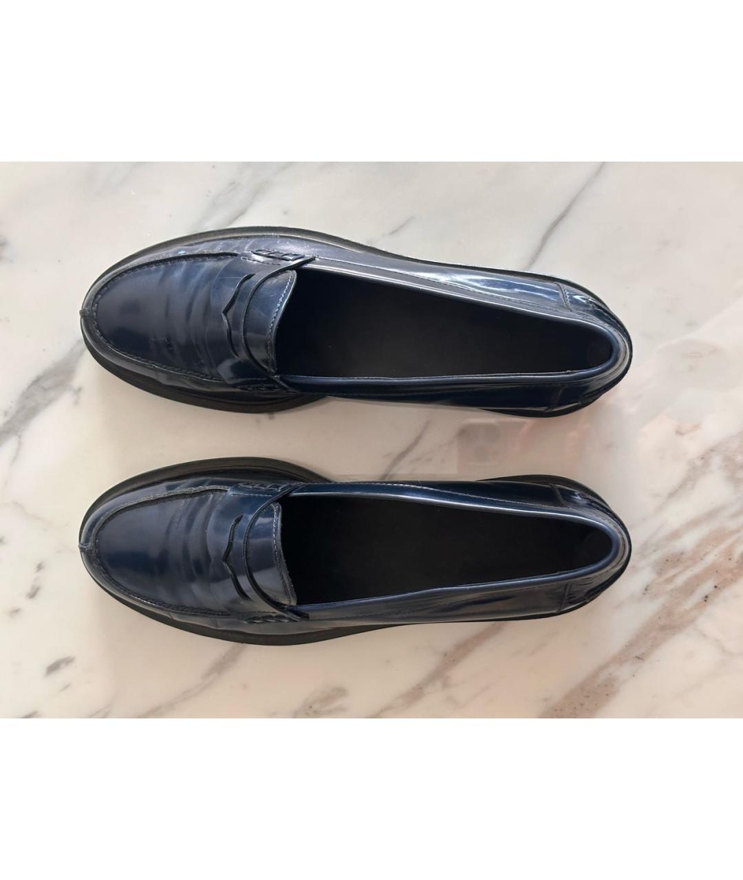 TOD'S Темно-синие кожаные лоферы, фото 4