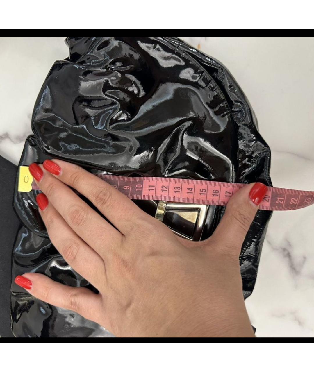DOLCE&GABBANA Черная сумка с короткими ручками из лакированной кожи, фото 6