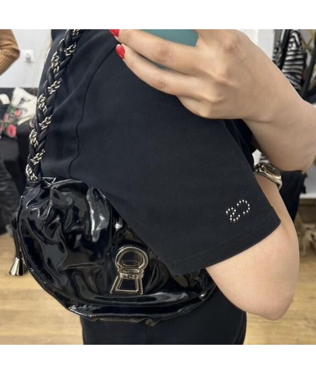 DOLCE&GABBANA Черная сумка с короткими ручками из лакированной кожи, фото 7