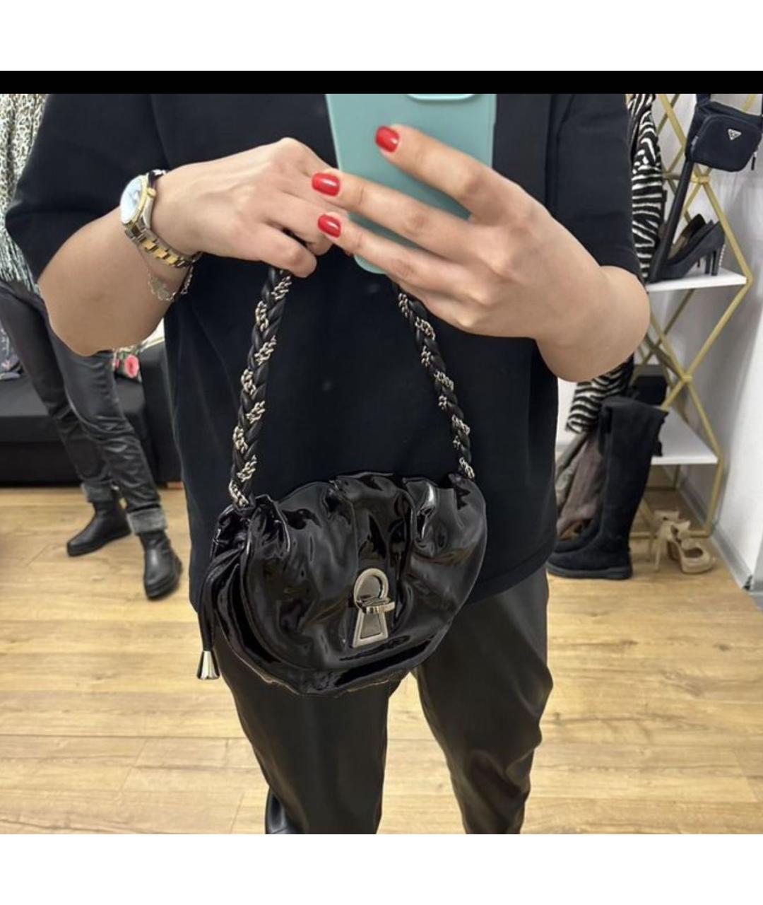 DOLCE&GABBANA Черная сумка с короткими ручками из лакированной кожи, фото 8