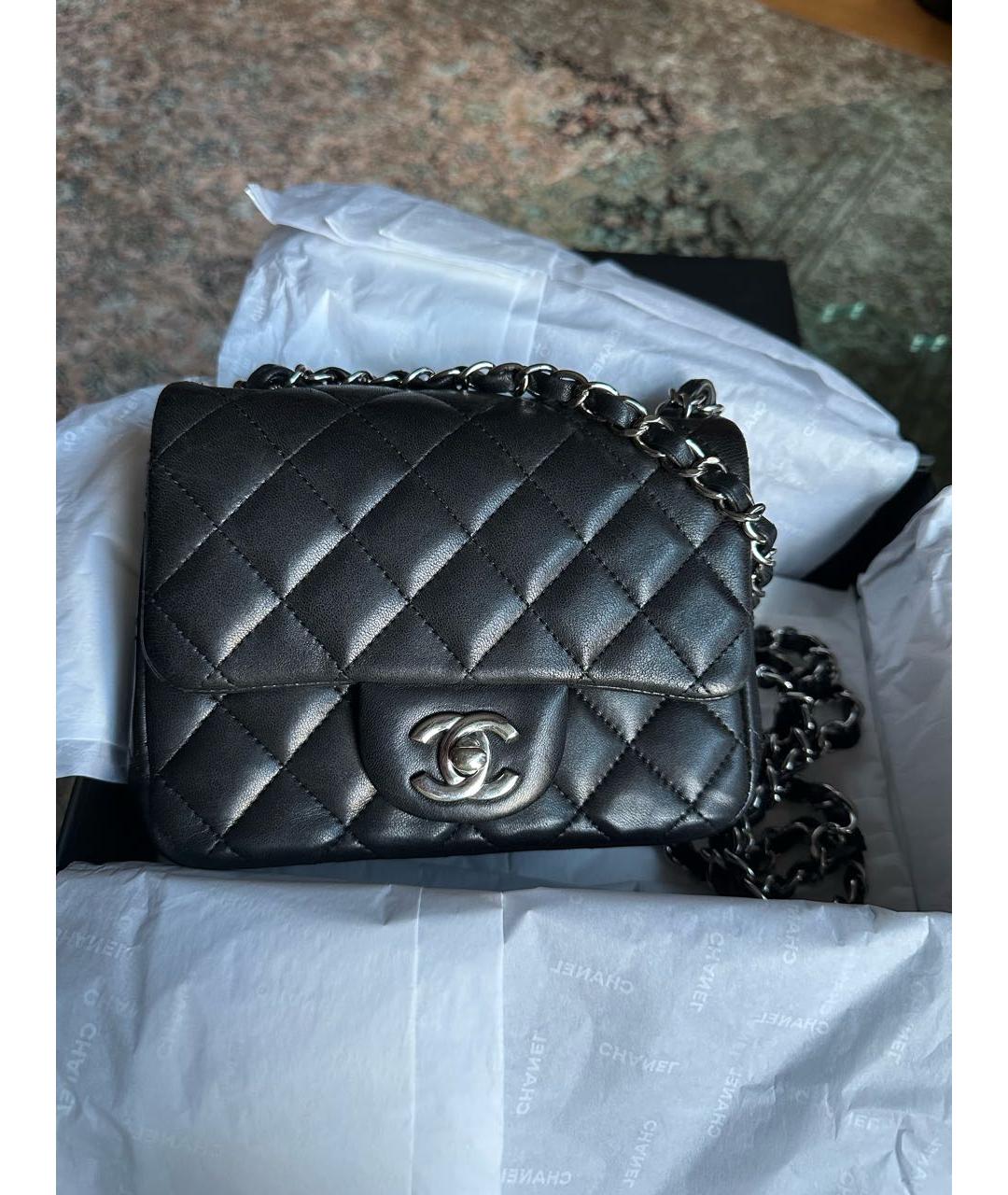 CHANEL Черная кожаная сумка через плечо, фото 8