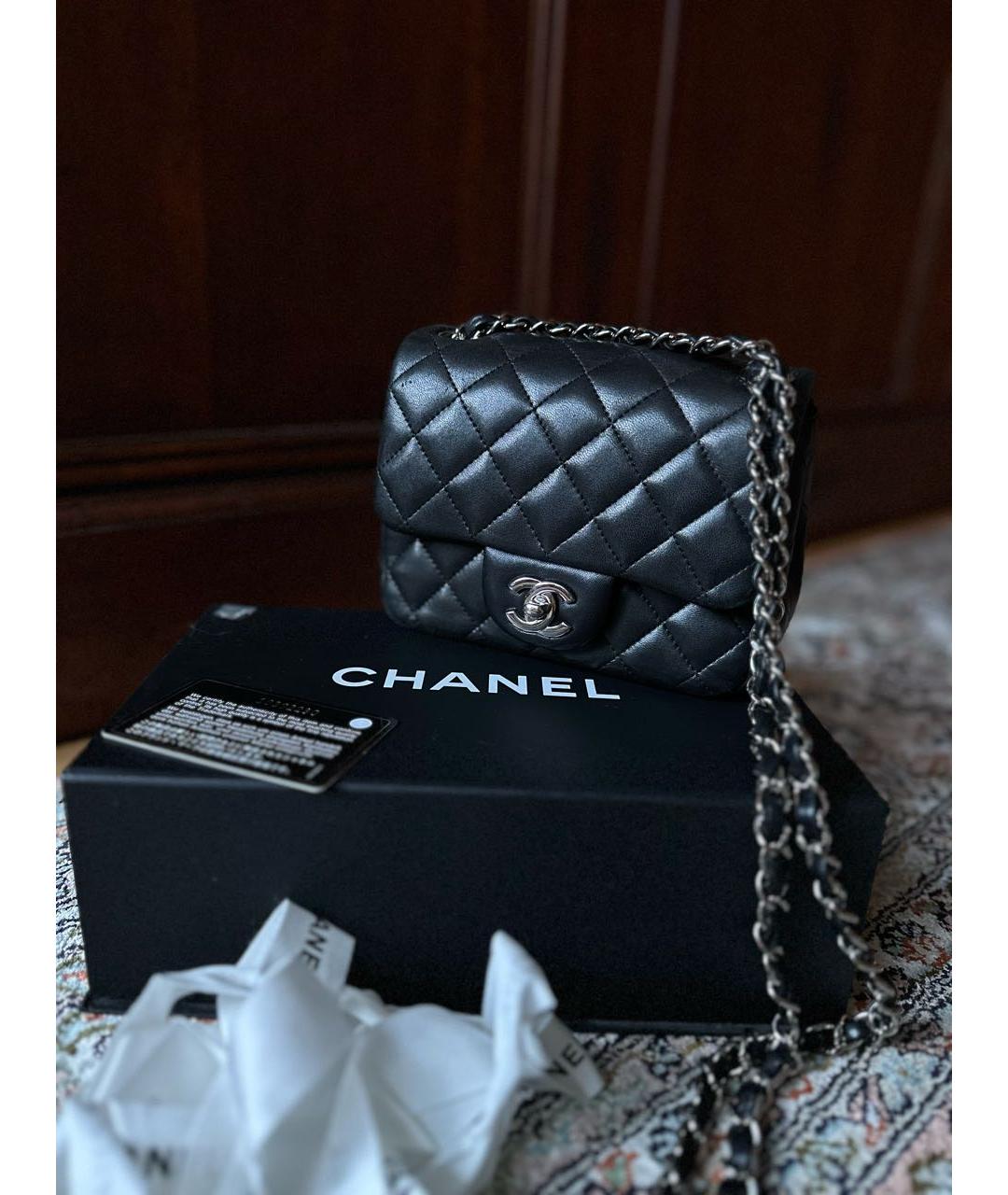 CHANEL Черная кожаная сумка через плечо, фото 2