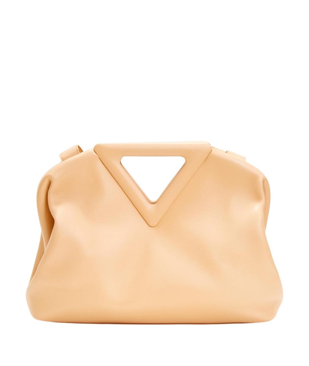 BOTTEGA VENETA Бежевая кожаная сумка с короткими ручками, фото 1