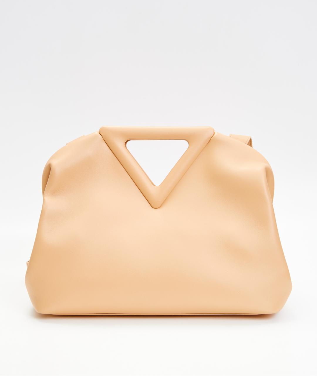 BOTTEGA VENETA Бежевая кожаная сумка с короткими ручками, фото 3