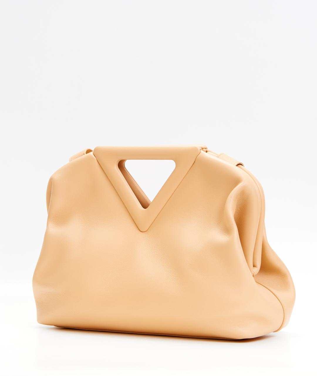 BOTTEGA VENETA Бежевая кожаная сумка с короткими ручками, фото 2